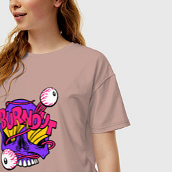 Футболка оверсайз женская Burnout, цвет: пыльно-розовый — фото 2