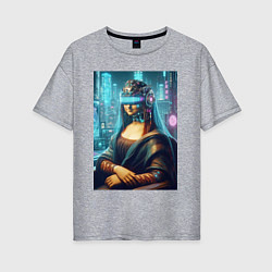 Женская футболка оверсайз Gioconda - cyberpunk ai art fantasy