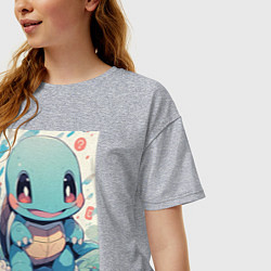 Футболка оверсайз женская Покемон Сквиртл, цвет: меланж — фото 2
