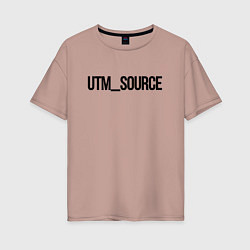 Футболка оверсайз женская Utm source, цвет: пыльно-розовый