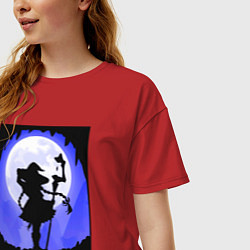 Футболка оверсайз женская Реинкарнация безработного Рокси Мигурдия волшебниц, цвет: красный — фото 2