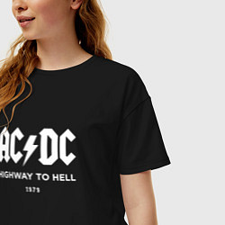 Футболка оверсайз женская AC DC - Highway to hell 1979, цвет: черный — фото 2