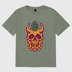 Футболка оверсайз женская Ананасовый черепок, цвет: авокадо