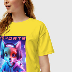 Футболка оверсайз женская Funny fox - e sports ai art, цвет: желтый — фото 2