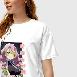 Футболка оверсайз женская Mitsuri Kanroji - Demon Slayer, цвет: белый — фото 2