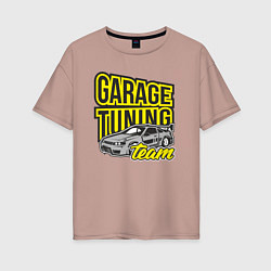 Женская футболка оверсайз Garage tuning team