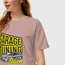 Футболка оверсайз женская Garage tuning team, цвет: пыльно-розовый — фото 2