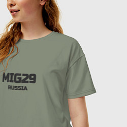 Футболка оверсайз женская Mig 29 - самолет, цвет: авокадо — фото 2