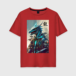 Женская футболка оверсайз Cool dragon - ai art fantasy