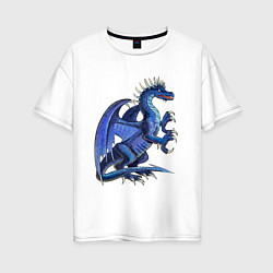 Женская футболка оверсайз Azure dragon