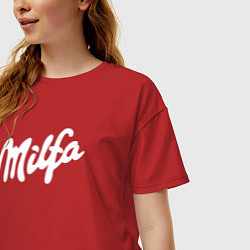 Футболка оверсайз женская Милфа в стиле милки, цвет: красный — фото 2