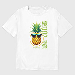 Женская футболка оверсайз Ананас в очках на чиле