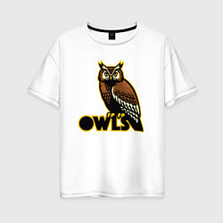 Футболка оверсайз женская Owls, цвет: белый