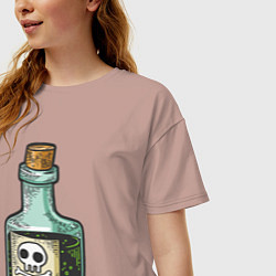 Футболка оверсайз женская Poison, цвет: пыльно-розовый — фото 2