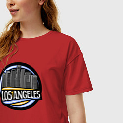 Футболка оверсайз женская Los Angeles city, цвет: красный — фото 2