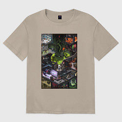 Футболка оверсайз женская Half life 1 - levels and bosses, цвет: миндальный