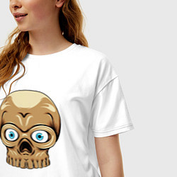 Футболка оверсайз женская Милая черепушка, цвет: белый — фото 2