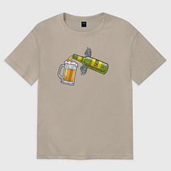 Футболка оверсайз женская Ангельское пиво, цвет: миндальный