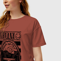 Футболка оверсайз женская Nirvana grunge rock, цвет: кирпичный — фото 2