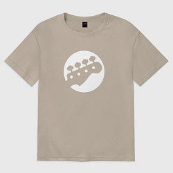 Футболка оверсайз женская Голова бас-гитары, цвет: миндальный