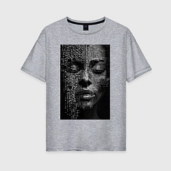 Женская футболка оверсайз Нейросети-абстрактное лицо девушки