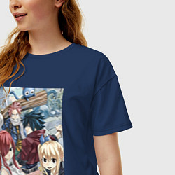 Футболка оверсайз женская Хвост Феи Эрза Скарлет Грей Фуллбастер, цвет: тёмно-синий — фото 2