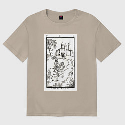 Футболка оверсайз женская Девятые врата Молчание - Золото Люцифер LCF, цвет: миндальный