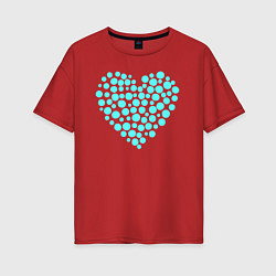 Женская футболка оверсайз Неоновое сердце