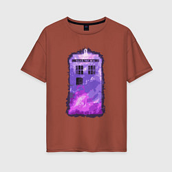 Футболка оверсайз женская Violet tardis, цвет: кирпичный