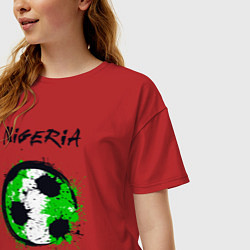 Футболка оверсайз женская Сборная Нигерии, цвет: красный — фото 2