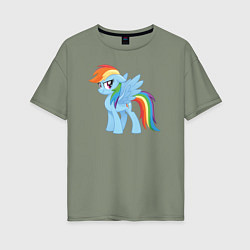 Женская футболка оверсайз Рейнбоу Дэш из My Little Pony в кино