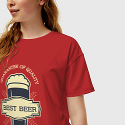 Футболка оверсайз женская Best beer, цвет: красный — фото 2