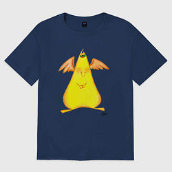 Футболка оверсайз женская Что-то с крылышками, цвет: тёмно-синий