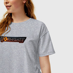 Футболка оверсайз женская Stormgate logo, цвет: меланж — фото 2