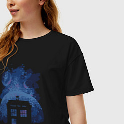 Футболка оверсайз женская Небесный тардис, цвет: черный — фото 2