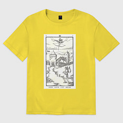 Футболка оверсайз женская Девятые врата Wasted breath keeps a secret Антихри, цвет: желтый