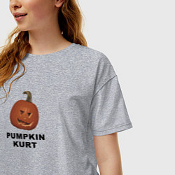 Футболка оверсайз женская Pumpkin Kurt - the office, цвет: меланж — фото 2