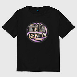 Футболка оверсайз женская Женева, цвет: черный