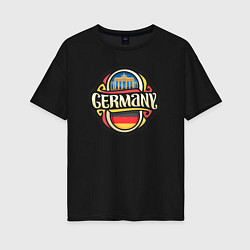 Футболка оверсайз женская Germany - Германия, цвет: черный