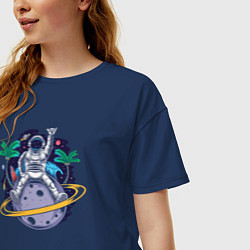 Футболка оверсайз женская Space summer, цвет: тёмно-синий — фото 2