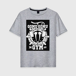 Футболка оверсайз женская Ван-Пис Луффи Монки Д плод, цвет: меланж