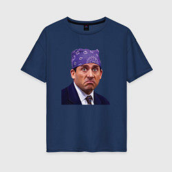 Футболка оверсайз женская Prison mike Michael Scott офис, цвет: тёмно-синий