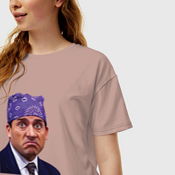 Футболка оверсайз женская Prison mike Michael Scott офис, цвет: пыльно-розовый — фото 2