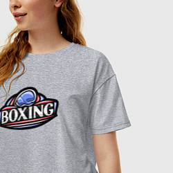 Футболка оверсайз женская Boxing sport, цвет: меланж — фото 2