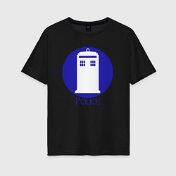 Женская футболка оверсайз Tardis police