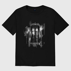 Женская футболка оверсайз Tardis grey