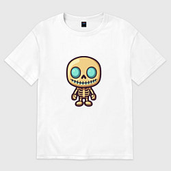 Футболка оверсайз женская Маленький скелет, цвет: белый