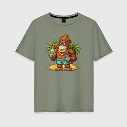 Женская футболка оверсайз Орангутанг на отдыхе