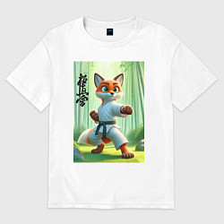 Футболка оверсайз женская Kyokushin karate - fox, цвет: белый