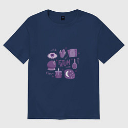 Футболка оверсайз женская Магия, цвет: тёмно-синий